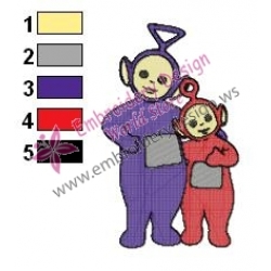 Teletubbies Tinky Winky with Po Embroidery Design